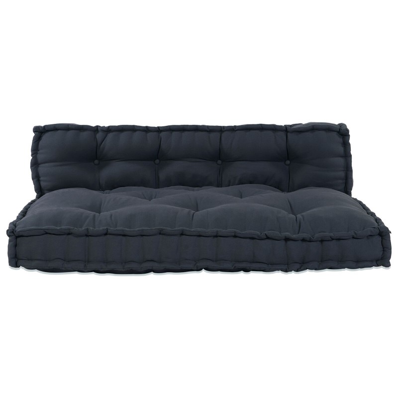 Coussin de canapé en paletteavec un support lombaire en tissu gris anthracite 