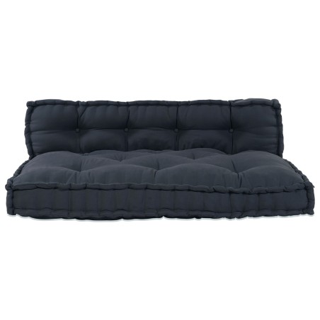 Coussin de canapé en paletteavec un support lombaire en tissu gris anthracite 