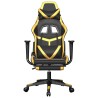 Chaise de jeu de massage avec repose-pied Noir&Doré Similicuir 