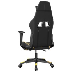 Chaise de jeu de massage avec repose-pied Noir&Doré Similicuir 