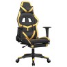 Chaise de jeu avec repose-pied Noir et doré Similicuir 