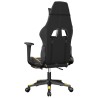 Chaise de jeu avec repose-pied Noir et doré Similicuir 