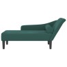 Chaise longue avec coussins vert foncé velours 