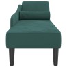 Chaise longue avec coussins vert foncé velours 
