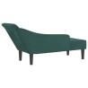 Chaise longue avec coussins vert foncé velours 