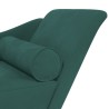 Chaise longue avec coussins vert foncé velours 