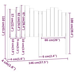 Tête de lit 146x4x110 cm Bois massif de pin 