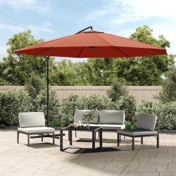 Parasol de jardin en porte-à-faux et poteau en aluminium 