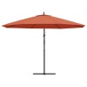 Parasol de jardin en porte-à-faux et poteau en aluminium 