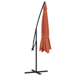 Parasol de jardin en porte-à-faux et poteau en aluminium 