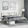 Cadre de lit métal sans matelas avec tête de lit noir 183x213cm 