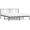 Cadre de lit métal sans matelas avec tête de lit noir 183x213cm 