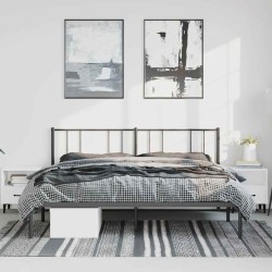 Cadre de lit métal sans matelas avec tête de lit noir 183x213cm 