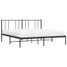 Cadre de lit métal sans matelas avec tête de lit noir 183x213cm 