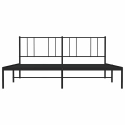 Cadre de lit métal sans matelas avec tête de lit noir 183x213cm 