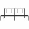 Cadre de lit métal sans matelas avec tête de lit noir 183x213cm 
