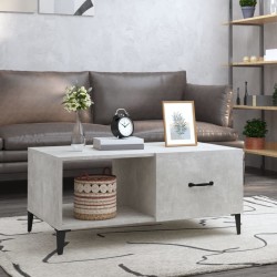 Table basse gris béton 90x50x40 cm bois d'ingénierie 