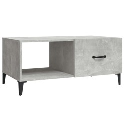 Table basse gris béton 90x50x40 cm bois d'ingénierie 
