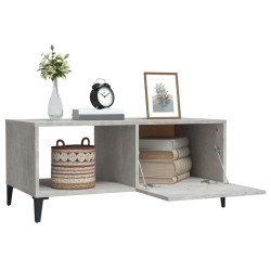 Table basse gris béton 90x50x40 cm bois d'ingénierie 
