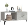 Table basse gris béton 90x50x40 cm bois d'ingénierie 