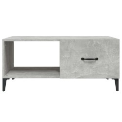 Table basse gris béton 90x50x40 cm bois d'ingénierie 