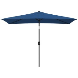 Parasol d'extérieur avec poteau en métal 300x200 cm Azuré 