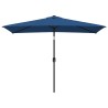 Parasol d'extérieur avec poteau en métal 300x200 cm Azuré 