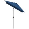 Parasol d'extérieur avec poteau en métal 300x200 cm Azuré 