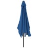 Parasol d'extérieur avec poteau en métal 300x200 cm Azuré 