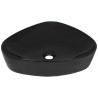 Lavabo triangulaire en céramique noir 50,5x41x12 cm 