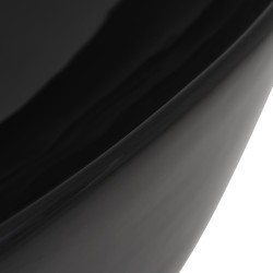 Lavabo triangulaire en céramique noir 50,5x41x12 cm 