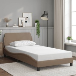 Cadre de lit sans matelas cappuccino 100x200 cm similicuir 
