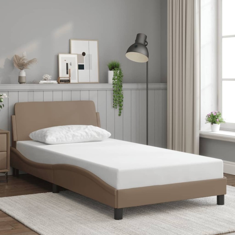 Cadre de lit sans matelas cappuccino 100x200 cm similicuir 