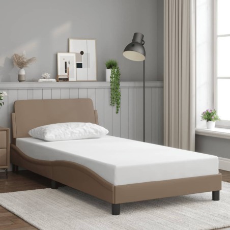 Cadre de lit sans matelas cappuccino 100x200 cm similicuir 