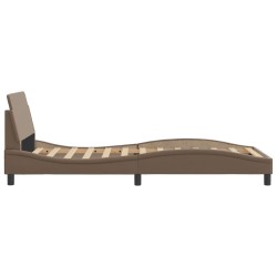 Cadre de lit sans matelas cappuccino 100x200 cm similicuir 