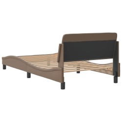 Cadre de lit sans matelas cappuccino 100x200 cm similicuir 