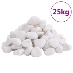 Galets polis 25 kg blanc 2-5 cm 