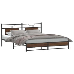 Cadre de lit sans matelas chêne marron 160x200 cm 