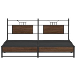 Cadre de lit sans matelas chêne marron 160x200 cm 