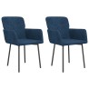 Chaises à manger lot de 2 Bleu Velours 