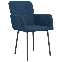 Chaises à manger lot de 2 Bleu Velours 