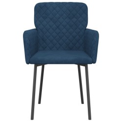 Chaises à manger lot de 2 Bleu Velours 