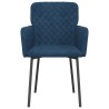 Chaises à manger lot de 2 Bleu Velours 
