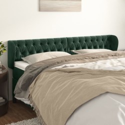 Tête de lit avec oreilles Vert foncé 183x23x78/88 cm Velours 