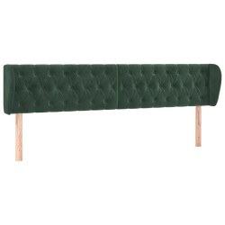 Tête de lit avec oreilles Vert foncé 183x23x78/88 cm Velours 