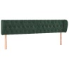 Tête de lit avec oreilles Vert foncé 183x23x78/88 cm Velours 
