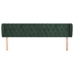 Tête de lit avec oreilles Vert foncé 183x23x78/88 cm Velours 