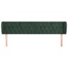 Tête de lit avec oreilles Vert foncé 183x23x78/88 cm Velours 