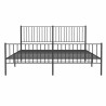 Cadre de lit métal sans matelas avec pied de lit noir 183x213cm 