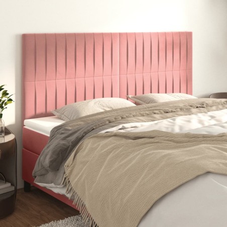 Têtes de lit 4 pcs Rose 90x5x78/88 cm Velours 